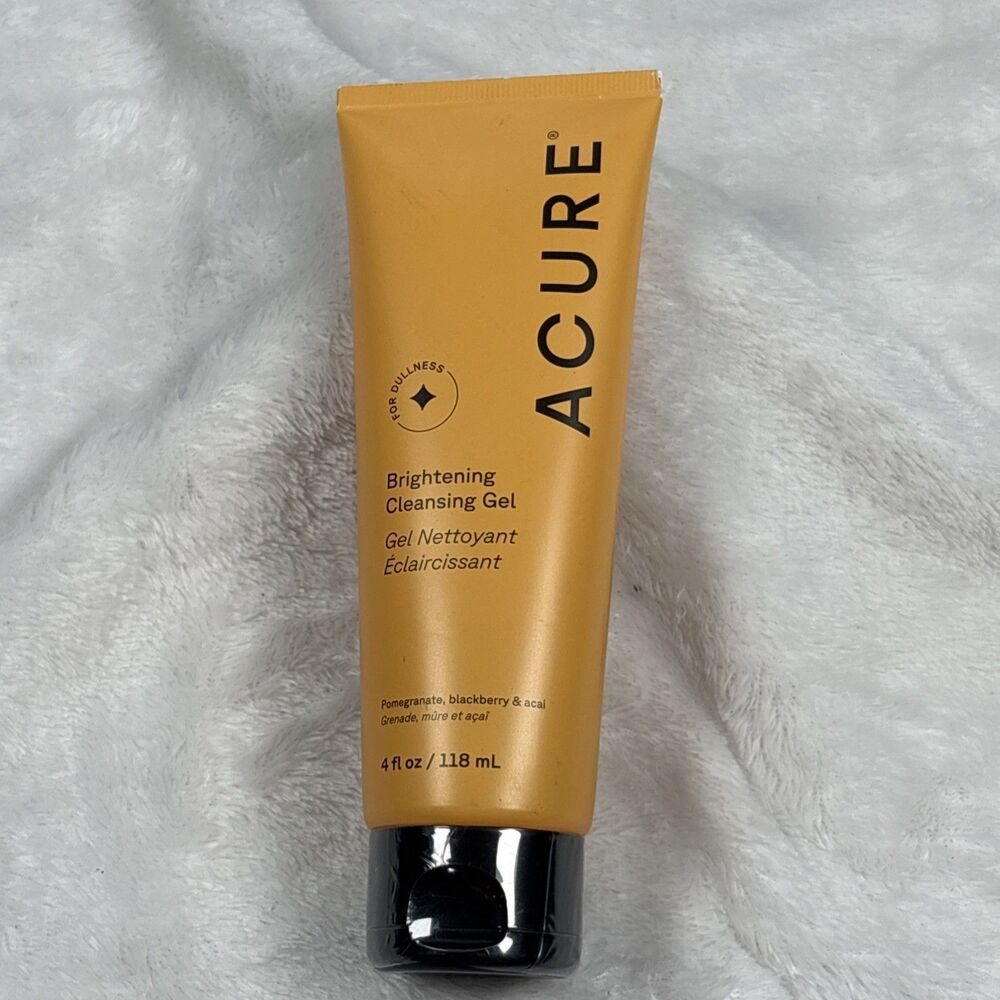Acure Brightening Cleansing Gel, 4 fl oz (118 ml) 100% Vegan